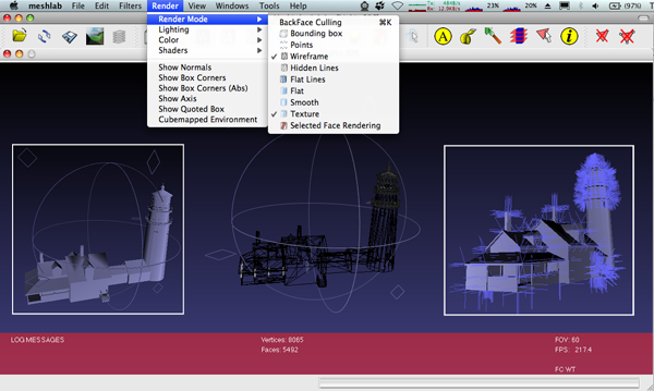 model using MeshLab.