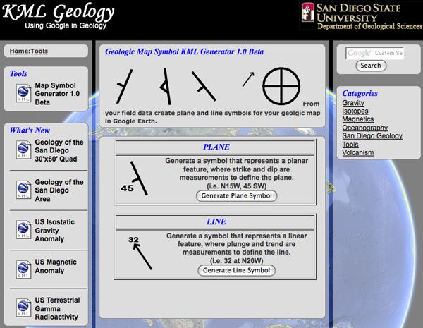 Check out the Geologic Map Symbol KML Generator [SDSU]